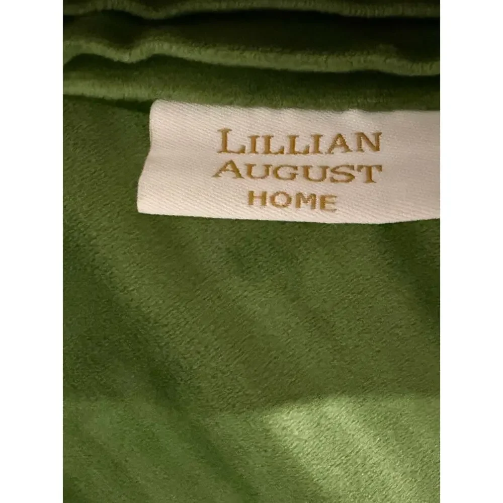 Lillian August Home Ribbed Velvet 15x22 Two Pillow Covers Set| Olive Green